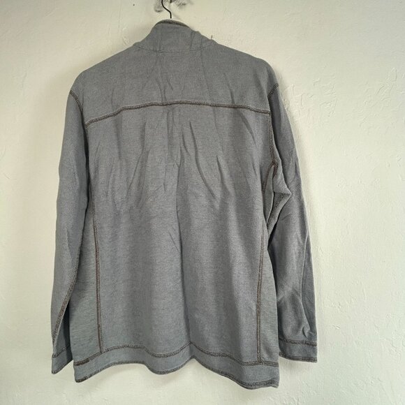 Tommy Bahama Jeans Mens 1/4-Zip Mock Neck Pullover Sweater Gray Knit Casual - Picture 2 of 7